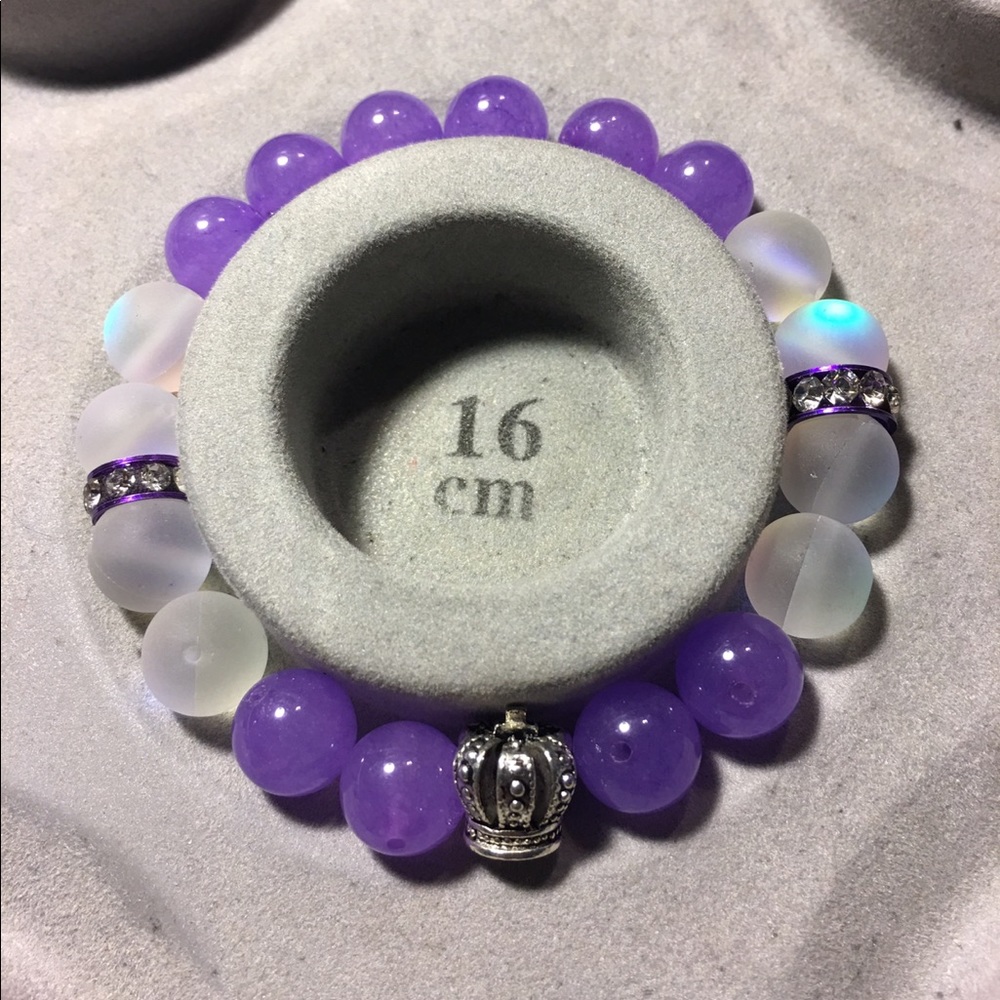 Purple & Clear Bead Bracelet